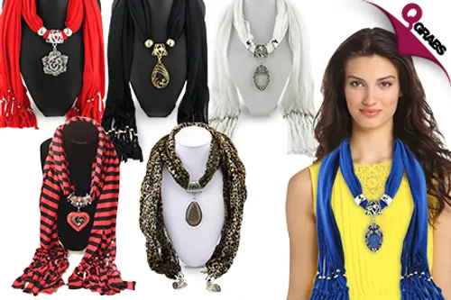 For QR59 Bejewel Yourself with Embellished Scarves - Choose from 6 Elaborate Designs! (QR99 Value)